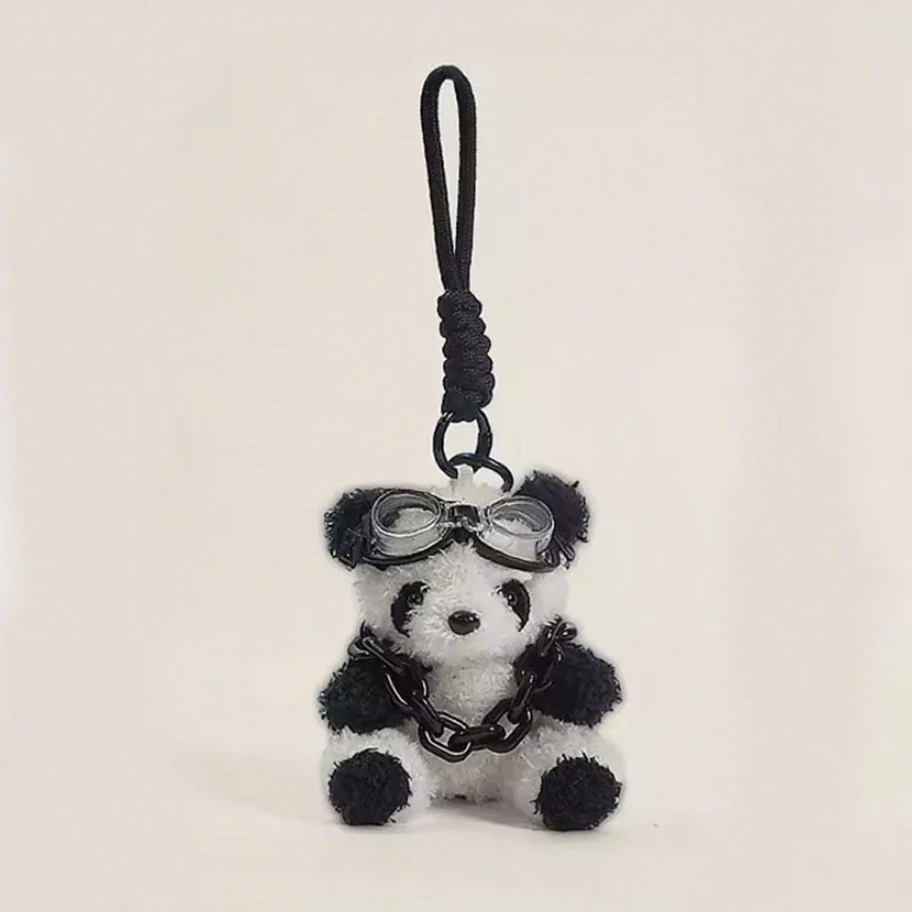 Plush panda keychain with jelly chain