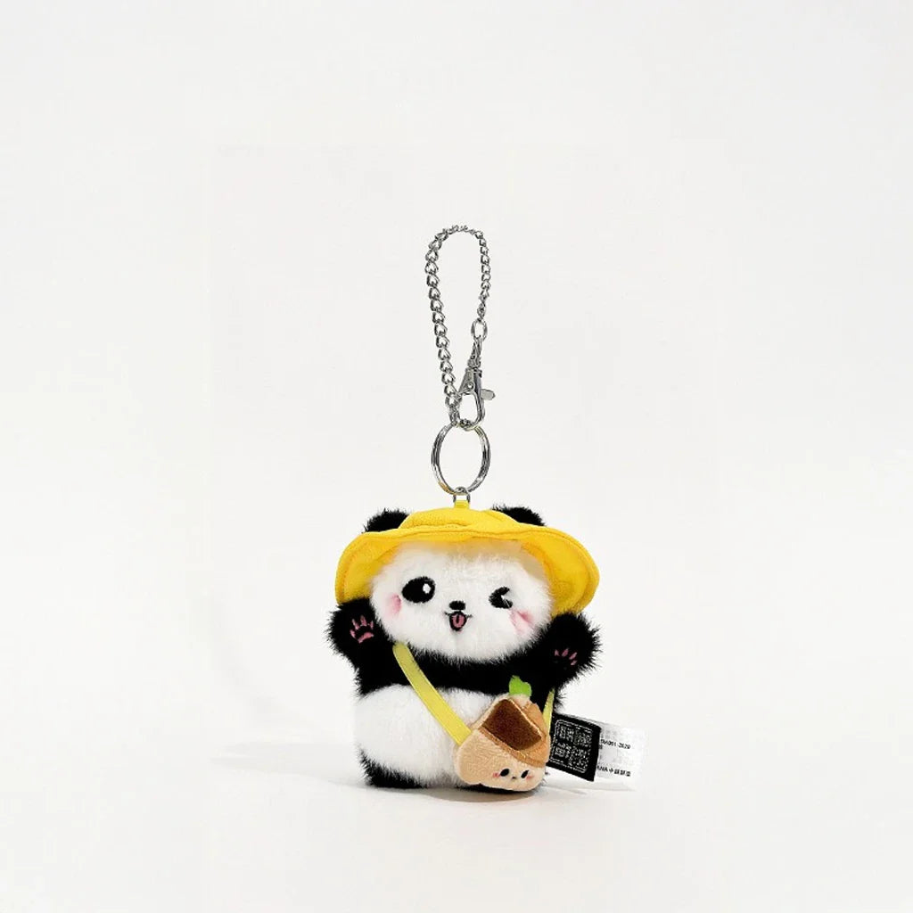 Yellow Bamboo Shoot Bag Set Panda Keychain